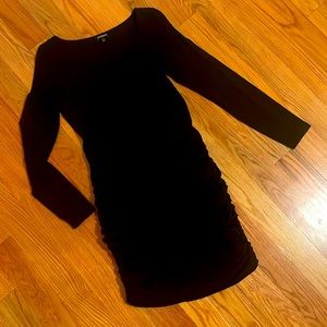 Black long sleeve cotton dress